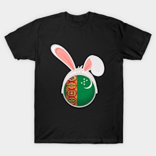 happy easter Turkmenistan bunny ears flag cute designs T-Shirt